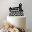 Personalised Propeller Plane Wedding Cake Topper – Surname in Black Glitter