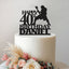 Personalised Guitar Player Birthday Cake Topper – Name & Age in Black Glitter