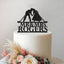 Personalised Hockey Sticks Wedding Couple Cake Topper – Surname in Black Glitter