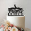 Personalised Twin Sports Cars Wedding Couple Cake Topper – Surname in Black Glitter