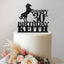 Personalised Rearing Horse & Birthday Lettering Cake Topper – Name & Age in Black Glitter