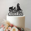 Personalised Ride-On Mower Wedding Cake Topper – Surname in Black Glitter