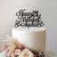 Personalised Birthday Hearts Script Cake Topper – Name & Age in Black Glitter