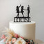 Personalised Trampoline Party Trio Cake Topper – Name in Black Glitter