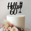 Personalised Hello Champagne Glass Cake Topper – Age in Black Glitter