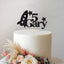 Personalised Rocket & Stars Cake Topper – Name & Age in Black Glitter