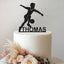 Personalised Football Dribbler Cake Topper – Name in Black Glitter