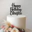 Personalised Stacked Script Cake Topper – Name in Black Glitter