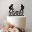 Personalised Field Hockey Duo Cake Topper – Name in Black Glitter