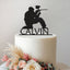 Personalised Paintball Player Cake Topper – Name in Black Glitter