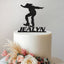 Personalised Skateboard Trick Cake Topper – Name in Black Glitter
