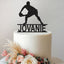 Personalised Crouching Rugby Player Cake Topper – Name in Black Glitter