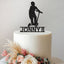 Personalised Standing Scooter Rider Cake Topper – Name & Age in Black Glitter