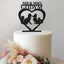 Personalised Fox Pair Heart Wedding Cake Topper – Surname in Black Glitter