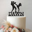 Personalised Kickboxing Pair Cake Topper – Name in Black Glitter