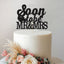 Soon to Be Mr & Mrs Hearts Engagement Cake Topper in Black Glitter