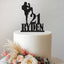 Personalised Kickboxer Raised Knee Cake Topper – Name & Age in Black Glitter