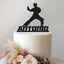 Personalised Karate Punching Stance Cake Topper – Name in Black Glitter