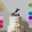 Personalised Runner Cake Topper with Name in Black Glitter