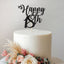 Personalised Curly Script Cake Topper – Age in Black Glitter