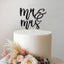 Mr & Mrs Stacked Script Wedding Cake Topper in Black Glitter