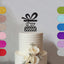 Happy Birthday Present and Bow Cake Topper in Black Glitter