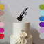 Personalised Electric Guitar Birthday Cake Topper Any Age and Name in Black Glitter