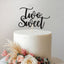 Two Sweet Script 2nd Birthday Cake Topper in Black Glitter