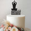 Personalised Seated Yoga Cake Topper – Name & Age in Black Glitter