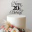 Personalised Calligraphy Hearts Cake Topper – Age in Black Glitter