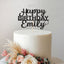 Personalised Bold Birthday Lettering Cake Topper – Name in Black Glitter