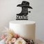Personalised Cowboy Boot & Hat Cake Topper – Name in Black Glitter
