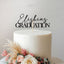 Personalised Script Name Graduation Cake Topper – Name in Black Glitter