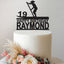 Personalised Stand-Up Paddle Boarder Cake Topper – Name & Age in Black Glitter