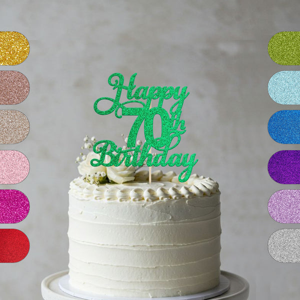 Any age birthday cake topper in glitter card