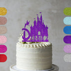 Personalised Fairy Castle Cake Topper with Name and Age – Custom Princess Birthday Cake Decoration