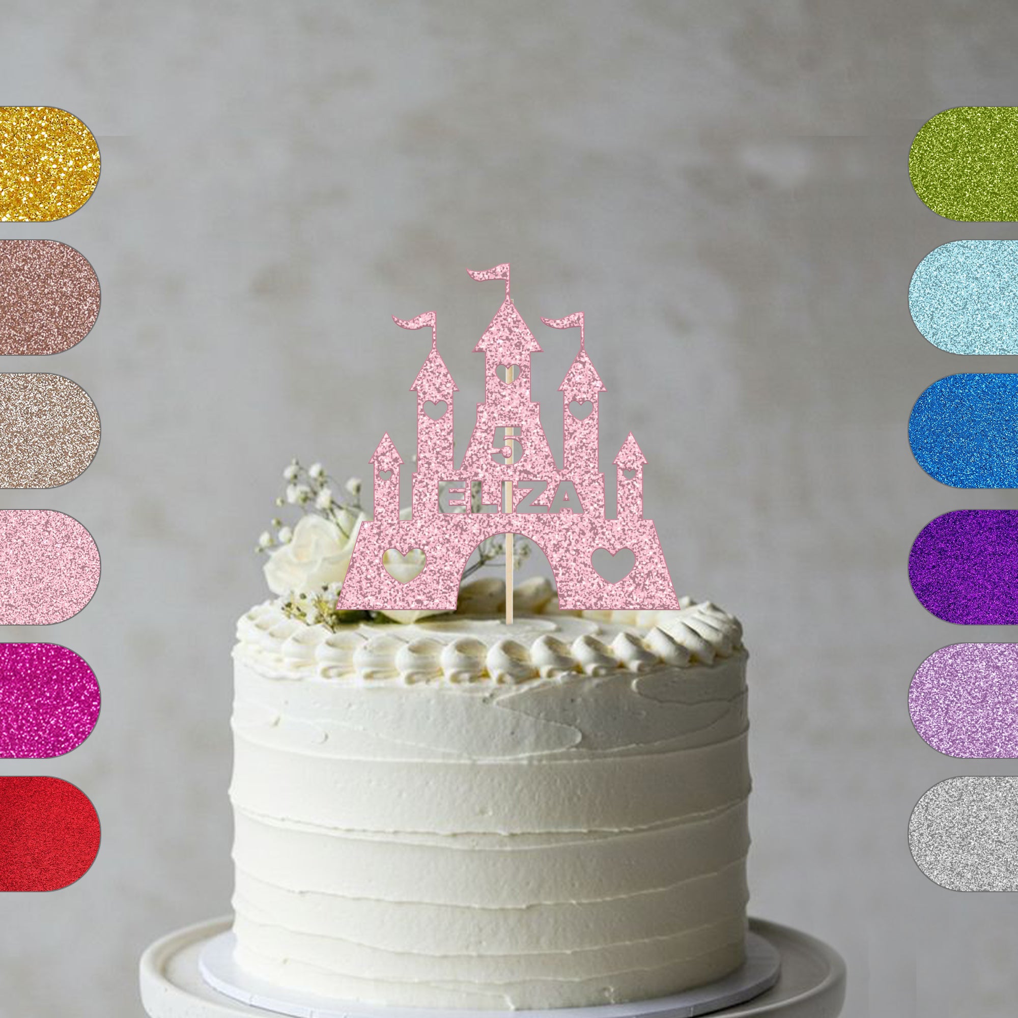 Personalised Princess Castle Cake Topper | Custom Name & Age