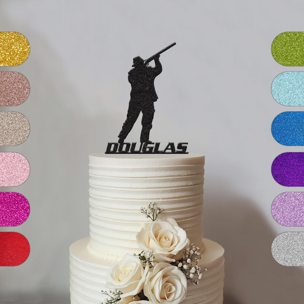 Personalised Shotgun Shooting Cake Topper – Name - hero