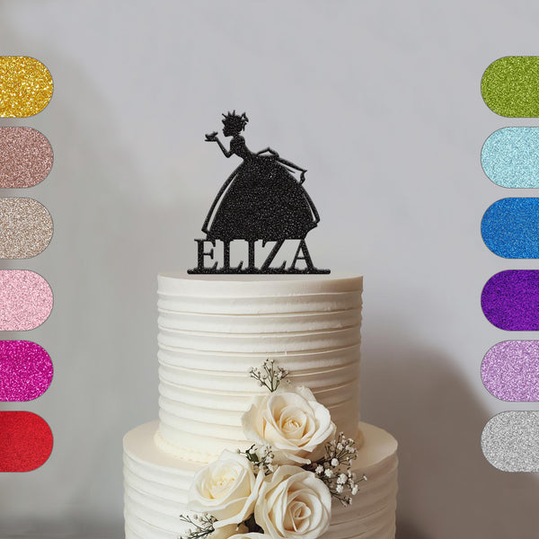 Personalised Crowned Princess Cake Topper – Name - hero