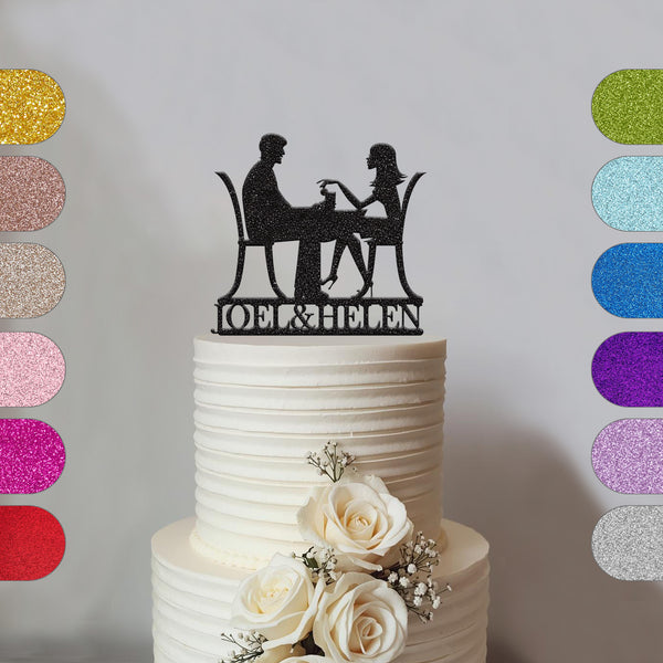 Personalised Date Night Couple Cake Topper – Names - hero
