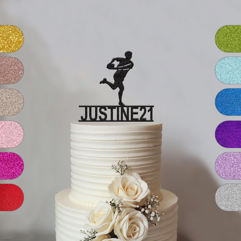 Personalised Rugby Runner Cake Topper – Name & Age - hero