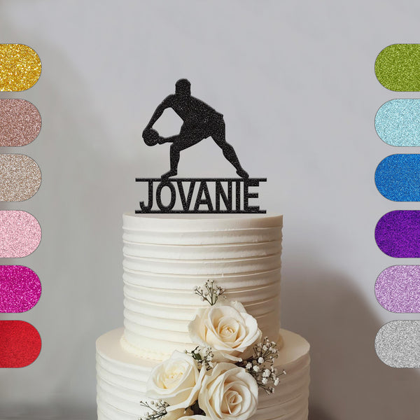 Personalised Crouching Rugby Player Cake Topper – Name - hero