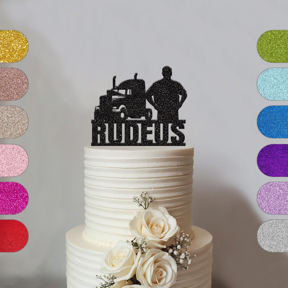 Personalised Truck and Driver Cake Topper – Name - hero