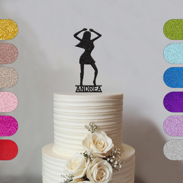 Personalised Disco Dancer Cake Topper – Name - hero