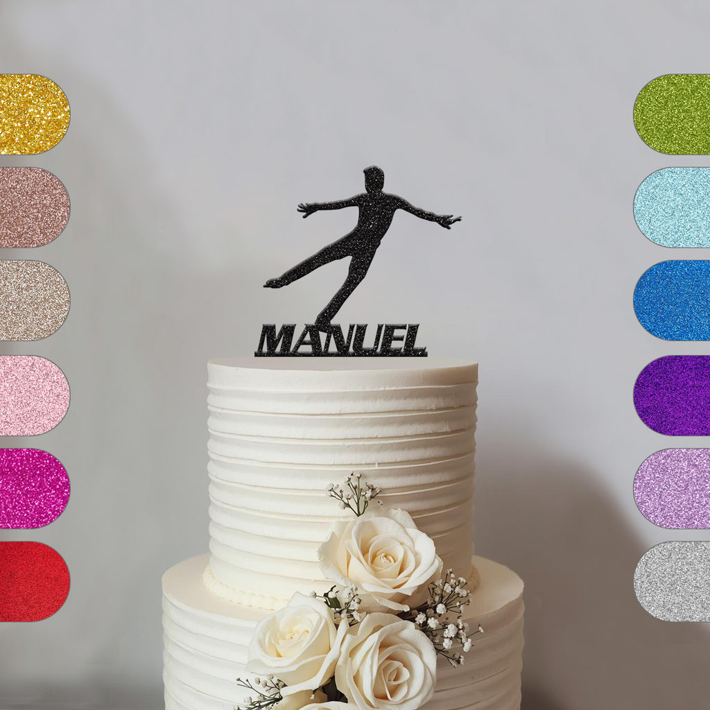 Personalised Figure Skater Balance Pose Cake Topper – Name - hero