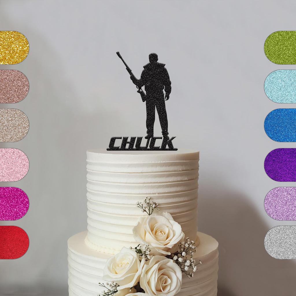 Personalised Hunter Silhouette Cake Topper – Name - hero