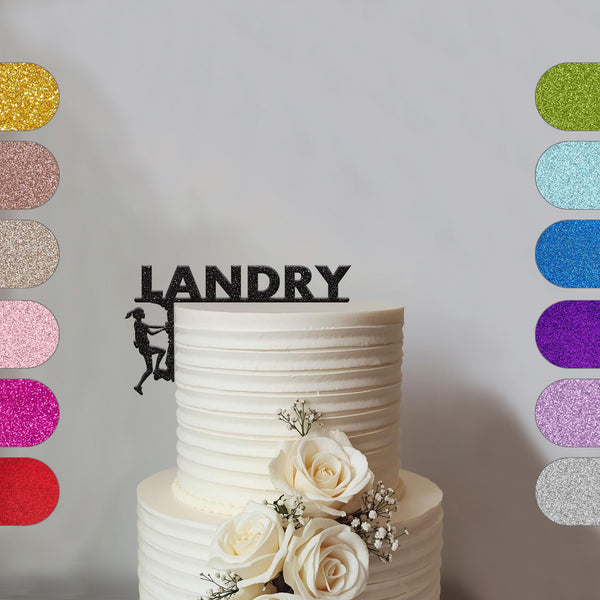 Personalised Rock Climber Cake Edge Topper – Name - hero