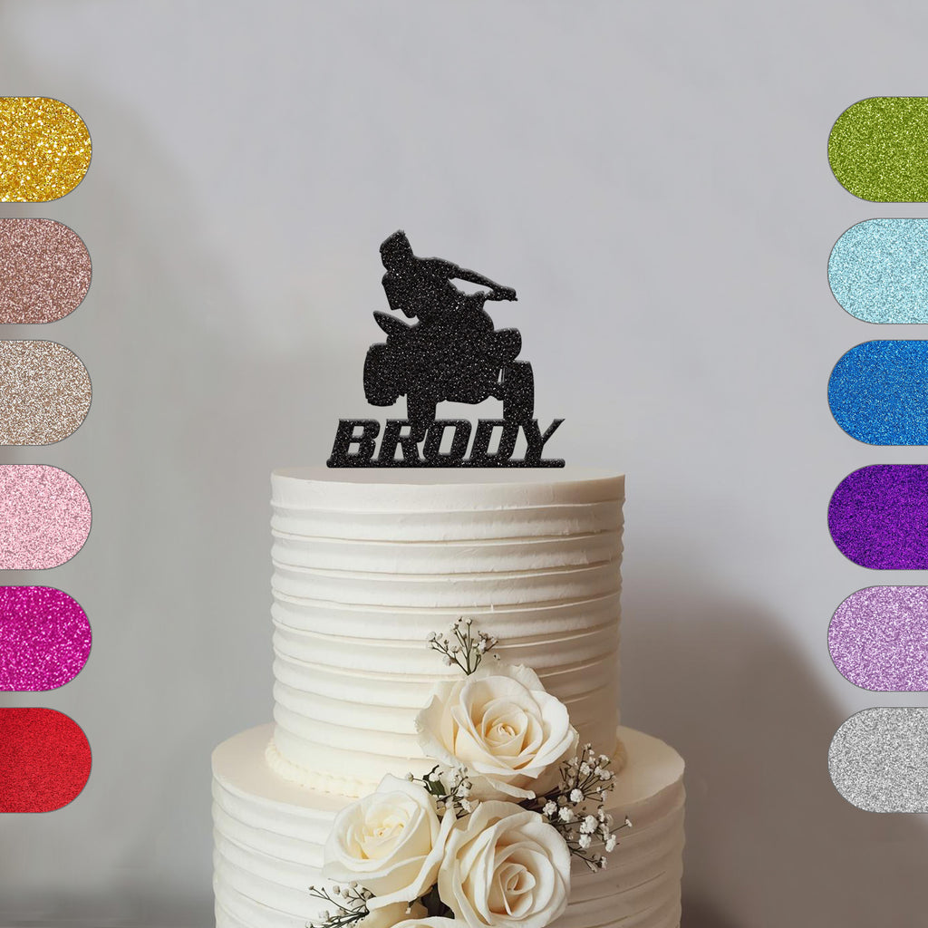 Personalised Quad Bike Rider Cake Topper – Name - hero