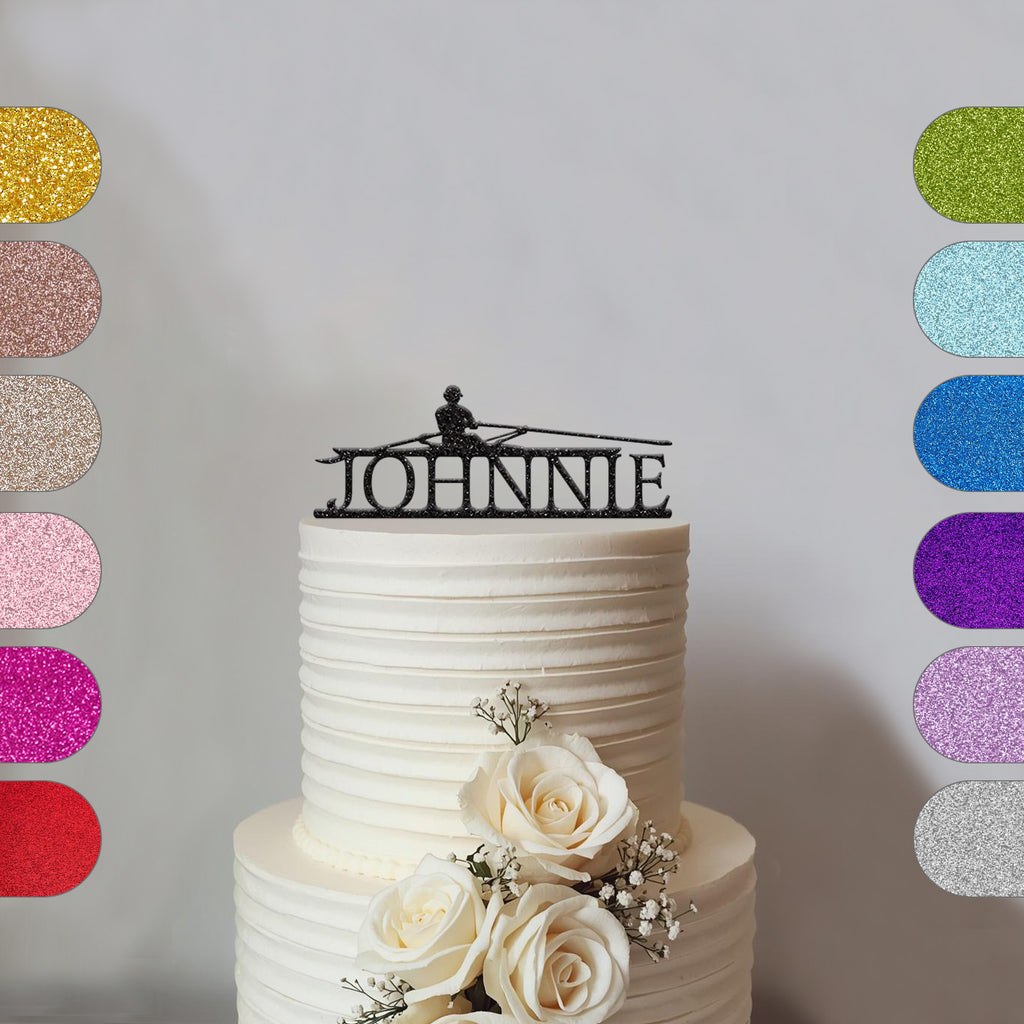 Personalised Rowing Cake Topper – Name - hero