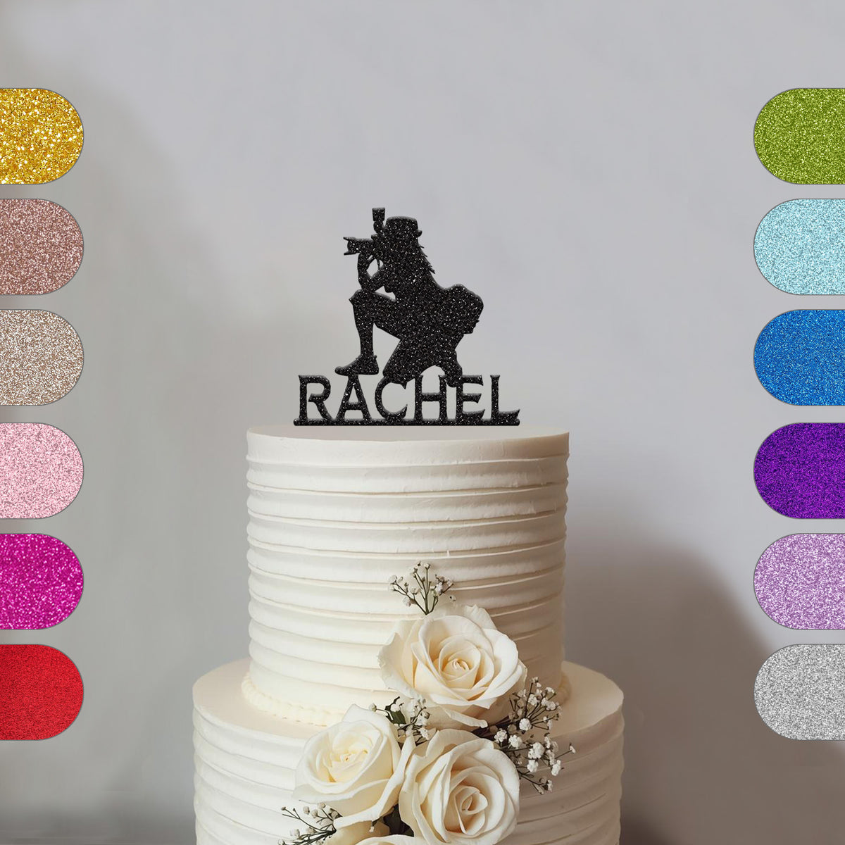 Personalised Female Photographer Cake Topper with Name - hero